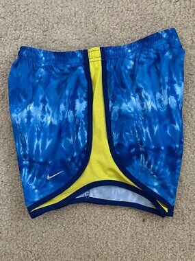 Nike Tempo Athletic Shorts • Size X-Small • Blue / Green / Yellow
